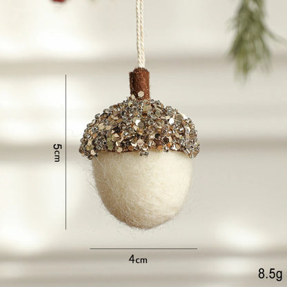 Enfeites de bolinha de feltro pendurado no outono, 1 peças, guirlanda de bolota feltro Natal