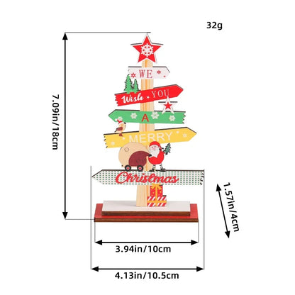 Árvore de Natal de mesa faça você mesmo, placa decorativa de madeira para Nata