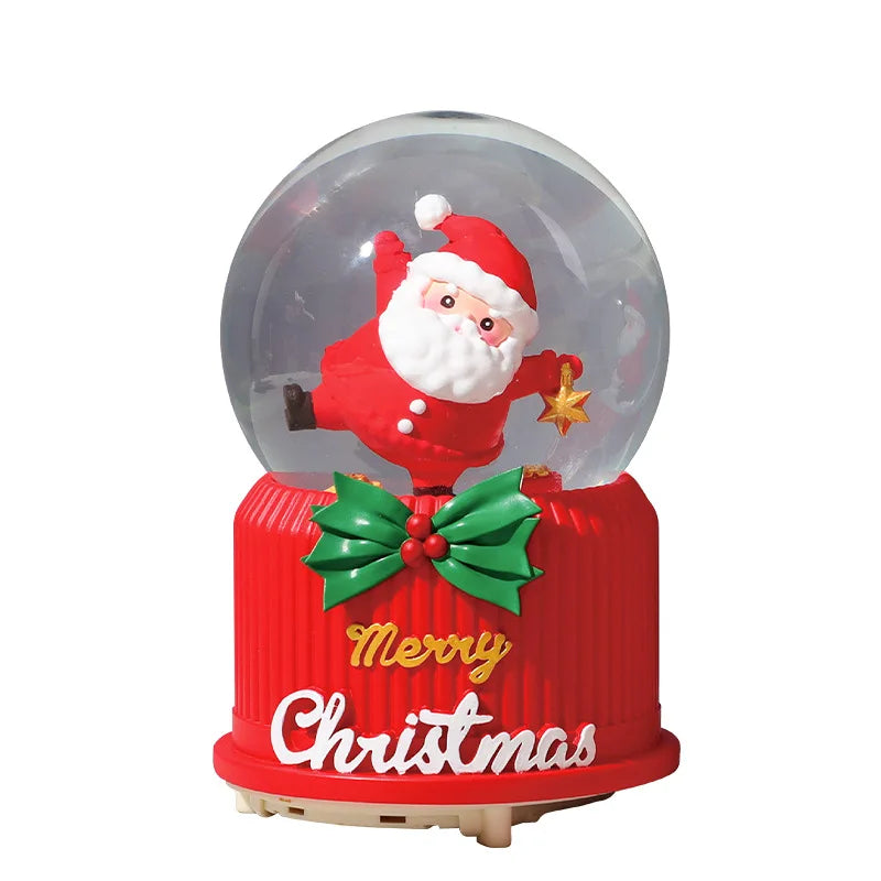 Globo de Neve de Natal, Bola de Cristal Iluminada, Enfeites de Bola de Vidro, Decorações
