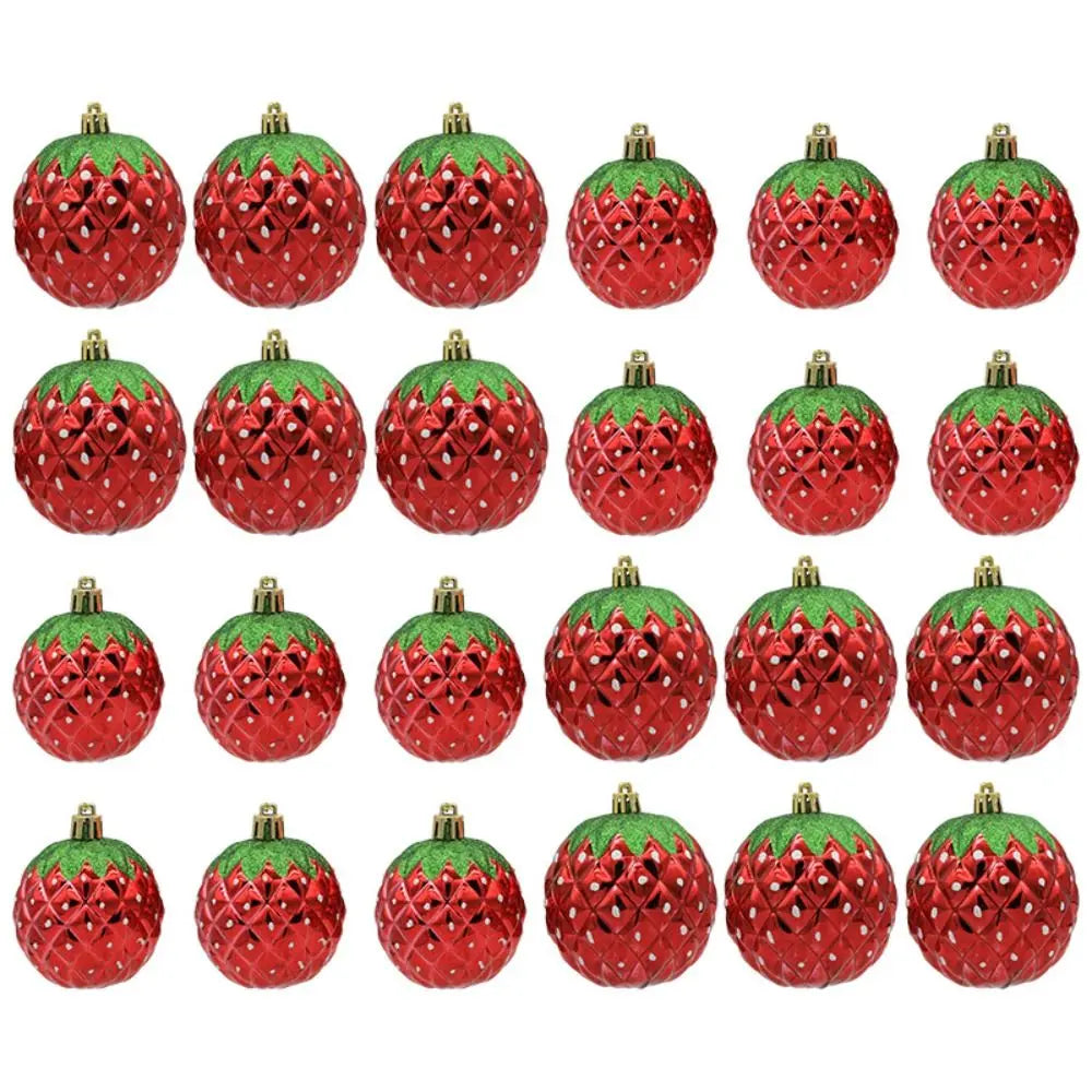 Enfeite Morango para Árvore de Natal Enfeites Natalinos Vermelhos para Árvore de Natal