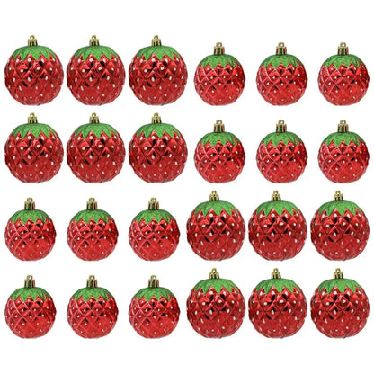 Enfeite Morango para Árvore de Natal Enfeites Natalinos Vermelhos para Árvore de Natal
