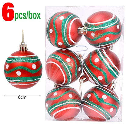 Bola Árvore de Natal Colorida Pintura 24 Peças de Enfeites de Bola de Natal, 6 cm Enfeites