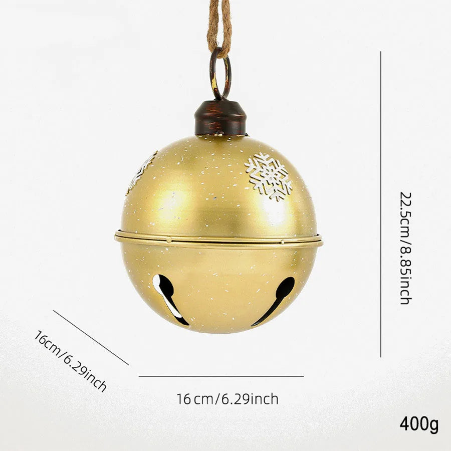 Bola De Natal Guizo Vermelho Em Metal Com Cordinha Enfeite 16cm - Grillo