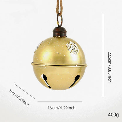 Bola De Natal Guizo Vermelho Em Metal Com Cordinha Enfeite 16cm - Grillo
