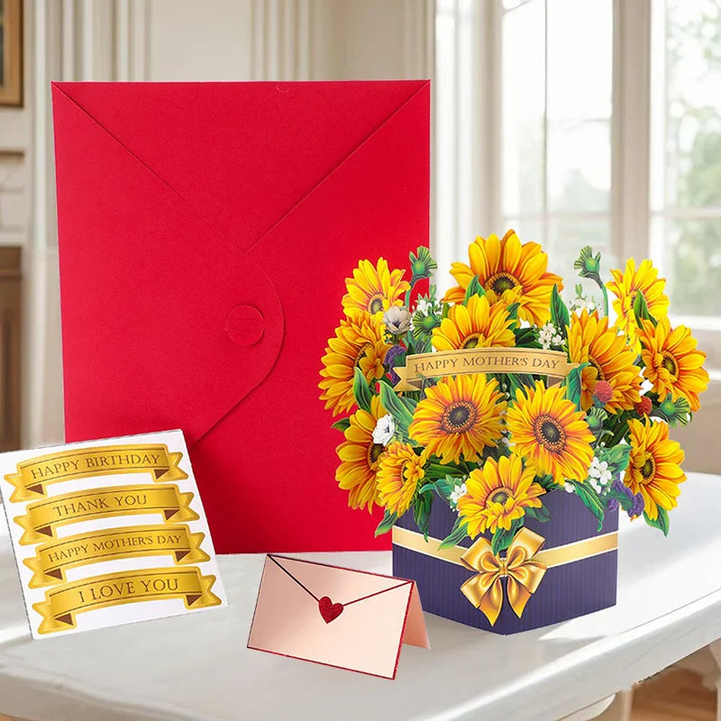 Cartão Pop Up Dia das Mães, Cartão de Dia das Mães da Filha, Pop Up Feliz Dia das Mães!