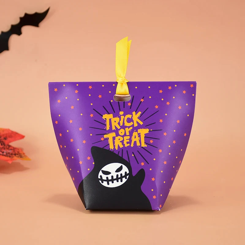 Bolsa de abóbora de Halloween, 10 peças, bolsa de doces, bolsa de doces divertida laranja
