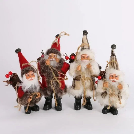 Boneco de Papai Noel Bonecos de Papai Noel 10 x 10 x 21 cm com Chapéu Corda Pendurar