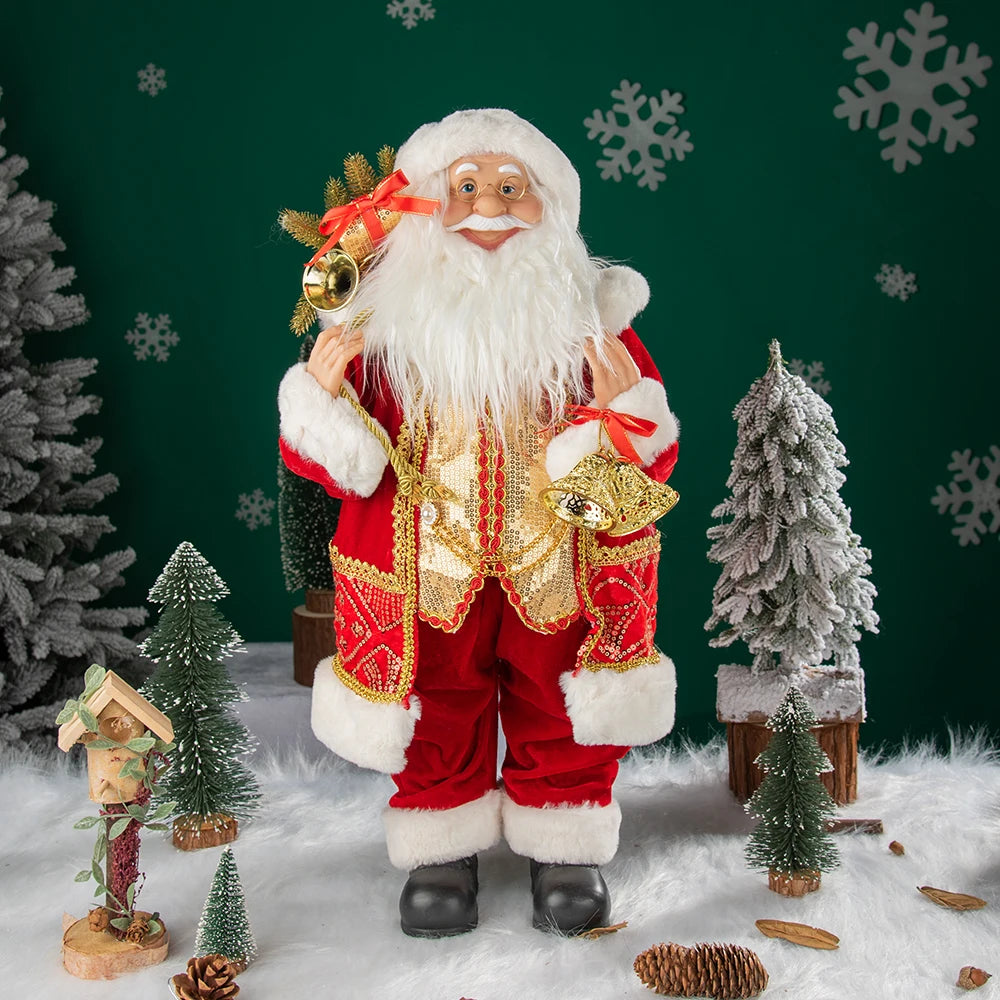 Boneco Papai Noel 60Cm Com Dourado