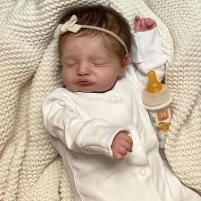 Reborn Bonecas Renascidas 19 Polegadas Bebê Recém-Nascido Dorminhoco Laura Pele 3D