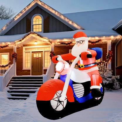 Papai Noel Inflável de 6 pés, Decoração de Quintal de Natal, Luzes LED para Festa, Gramado