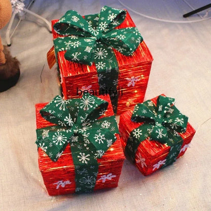 Caixas de presente, decorações de Natal, conjunto de 3 caixas vermelhas festa e feriado