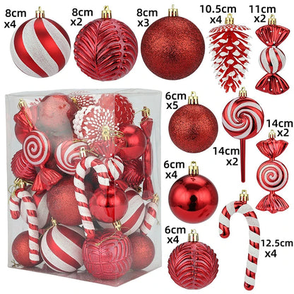 Bola de natal 36 peças enfeites de bola de Natal em formato especial, decoração de festa