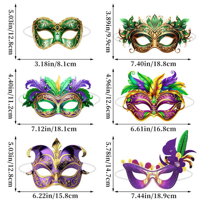 Máscara De Decoração De Festa de Papel Temática De Carnaval De Carnaval 24 peças