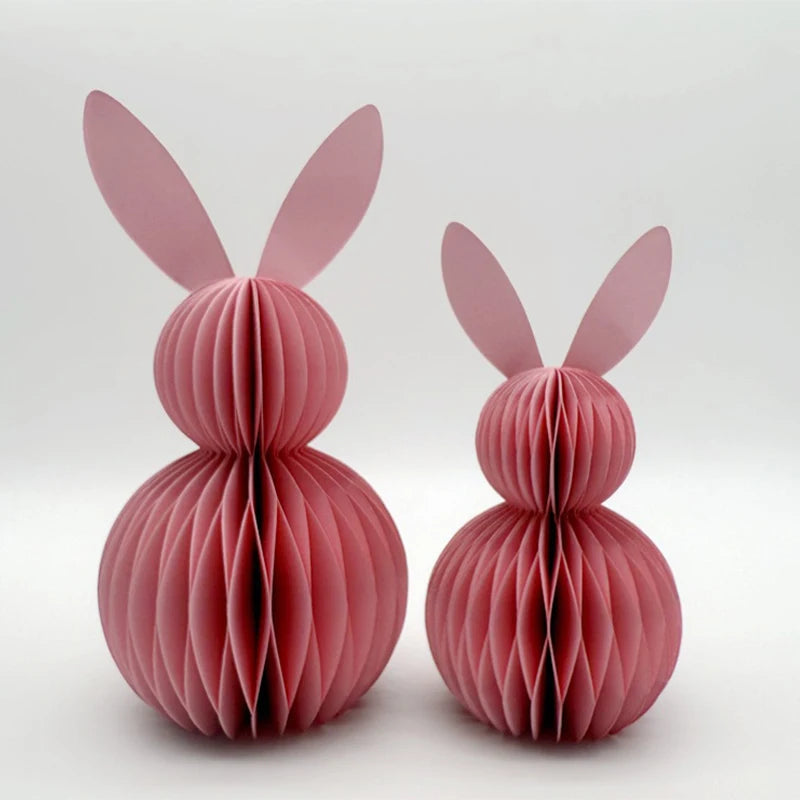 Coelho da Páscoa de Papel Decoração de Páscoa, Conjunto de 2 Peças de Centro de Mesa