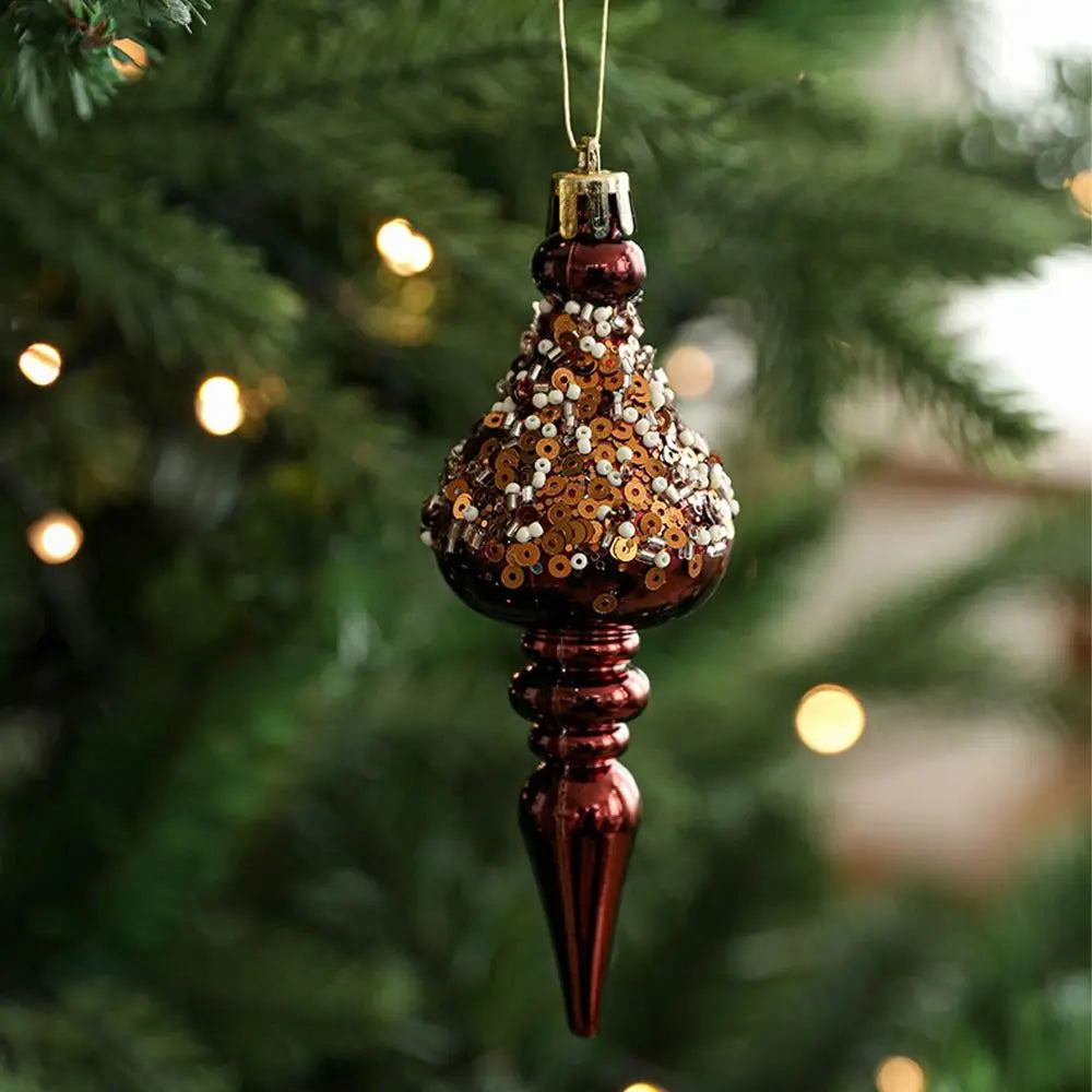 Bolas Natal Plástico Café/Bege Enfeite pendurado de Natal, enfeite de gota árvore de natal