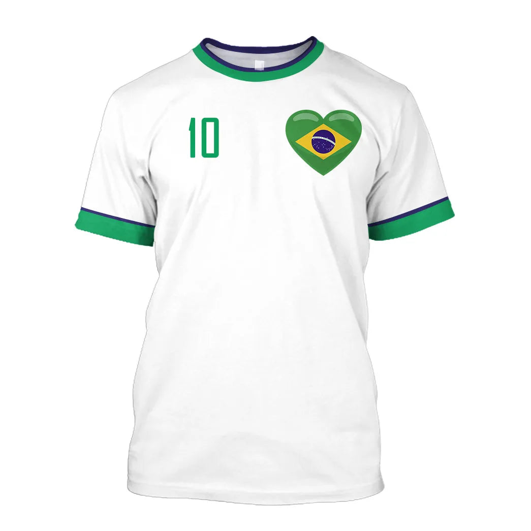 Camisa seleção brasileira Copa do Mundo Branco camiseta Brasil Adulto Masculina Feminina