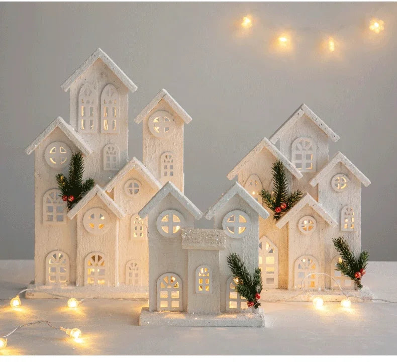 Cerca Decoração Natal Neve Pinho Decoração árvores Natal | Portão árvore natal madeira