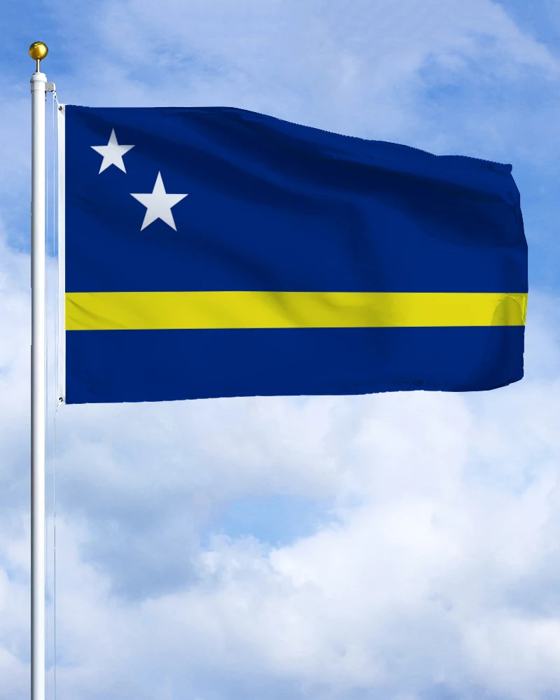Bandeira de Curaçao Copa do Mundo 2' X 3' Pés 100% Poliéster Bandeira