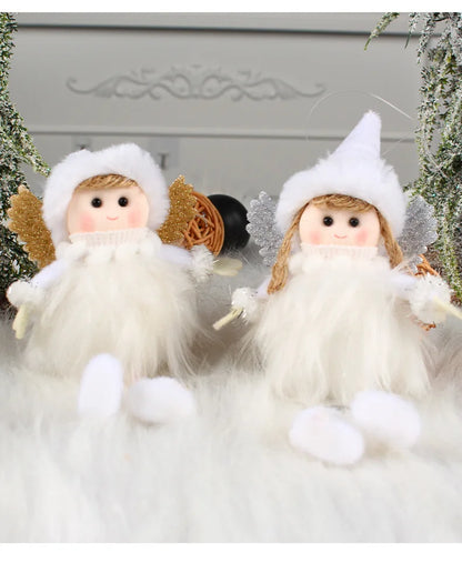 Pingente Anjo Natal Decoração de menina anjo de natal | Pingente de boneca anjo pelúcia