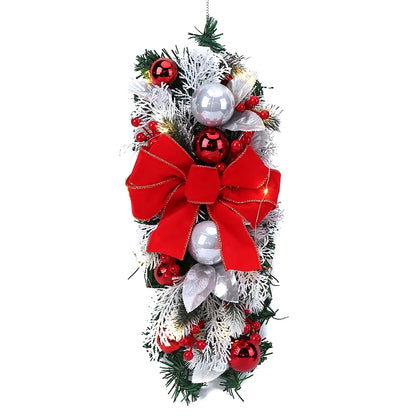 Guirlanda de Natal de vime dourado com luzes LED