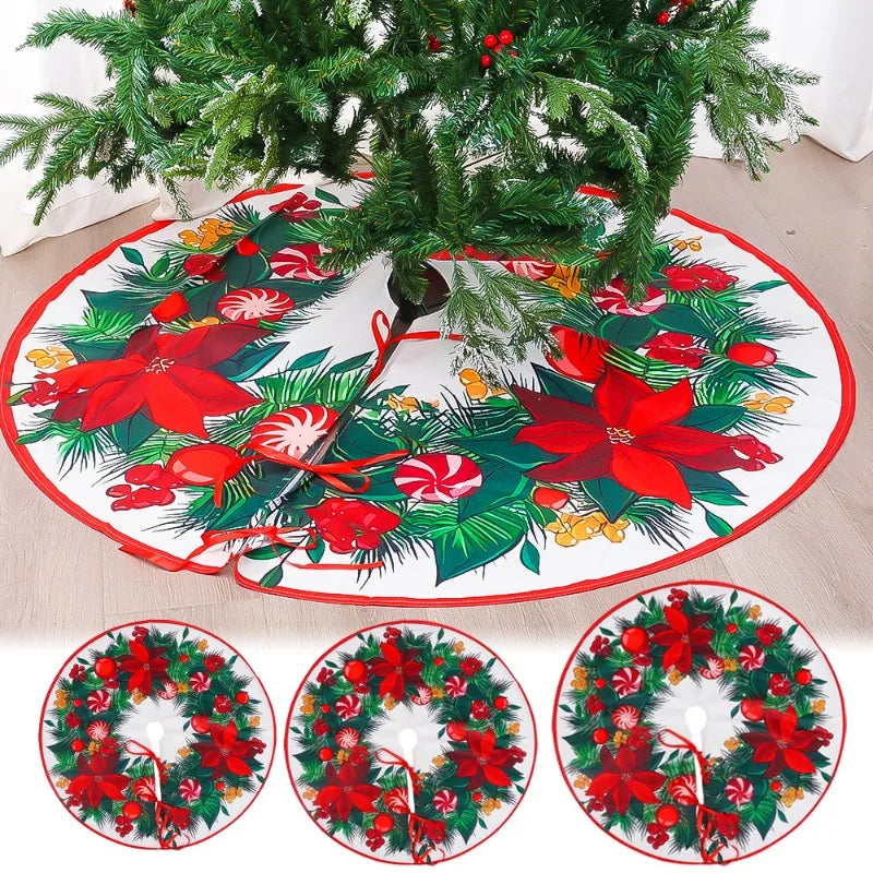 Saia para árvore de Natal, 75 até 122 cm, boneco de neve, rena, floco de neve, saia clássica