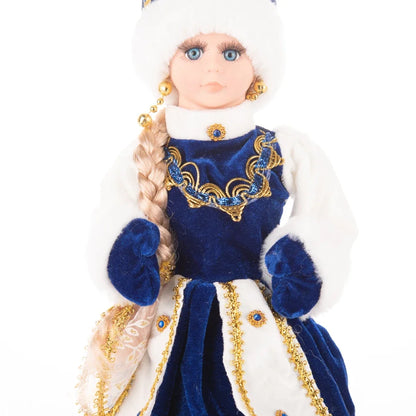 Papai Noel Grande Muñeco Cajado Azul Claro Figura do Papai Noel Ded Moroz Natalino