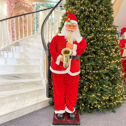 Papai Noel Dançante Animado Tamanho Real De 6' Shopping, Papai Noel Dançante Enfeites