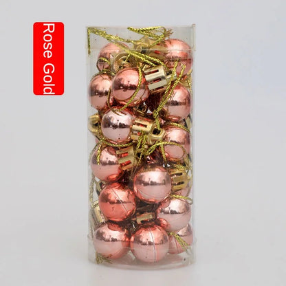 Mini Bola Decoração De Árvore De Natal 24 Peças De Pingente De Natal 2 Cm, Decoração