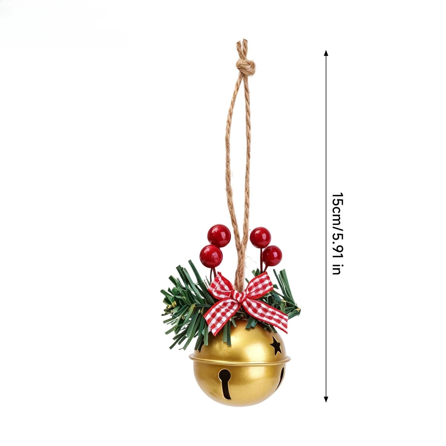 Sino de Natal Dourado/Vermelho/Verde 3 peças Sino de Natal Ornamento de Sino de Metal
