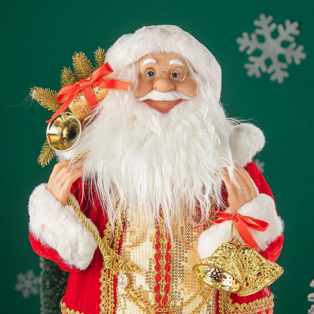 Boneco Papai Noel 60Cm Com Dourado