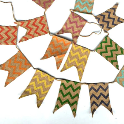 Bandeirinhas Festa Junina de Pano Faixas Rústicas Multicoloridas em Formato Andorinha