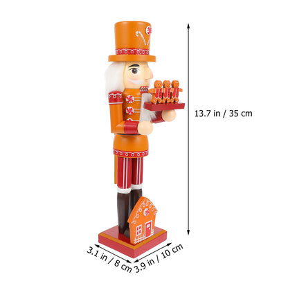 Boneco Quebra-Nozes do Chef de Gengibre - Tema de Pão de Gengibre Madeira Decoração