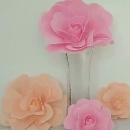 Flor Gigante De Papel Kit Com 1 Flores De 30cm Azul E Rosa