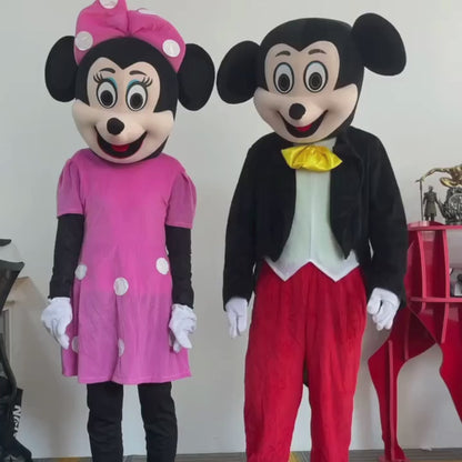 Disney mickey minnie mouse mascote conjunto clássico personagens de desenhos