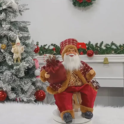 Boneco Papai Noel Casaco 30cm Enfeite Natalino Luxo Decoração Premium