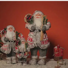 Carregar e reproduzir vídeo no visualizador da galeria, Decoração Natalina, Papai Noel Vermelho, com Sueter,  (Papai Noel 45CM)
