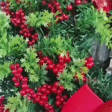 Carregar e reproduzir vídeo no visualizador da galeria, Grande Bola De Flores Vermelhas, Guirlanda De Natal
