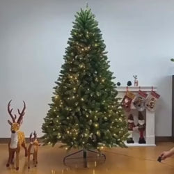 Árvore de Natal artificial PE e PVC, árvore de neve artificial com agulha intensiva suporte