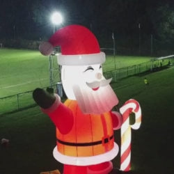 Papai Noel inflável de Natal de 2,5 m com doces e grande bolsa de presente decoração