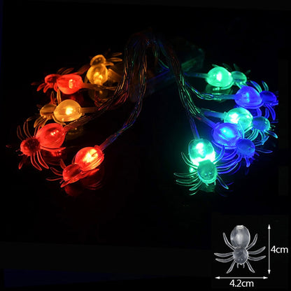 Luzes de corda led para decoração de halloween abóbora aranha morcegos