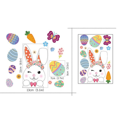 Feliz páscoa janela adesivos coelho ovos páscoa cenoura pintainho de vidro adesivo