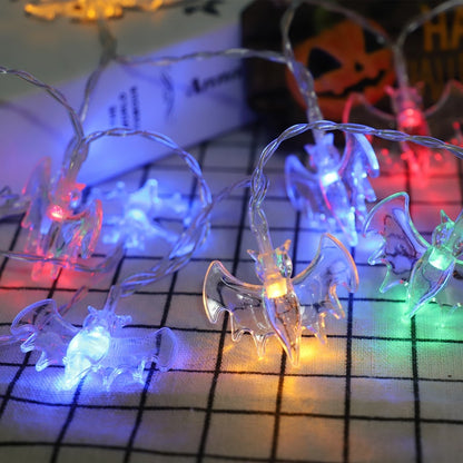 Luzes de corda led para decoração de halloween abóbora aranha morcegos