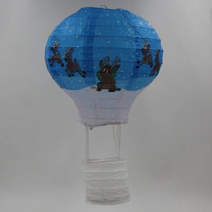 Lanterna decorativa de papel de balão de ar quente arco-íris de 40,64 cm