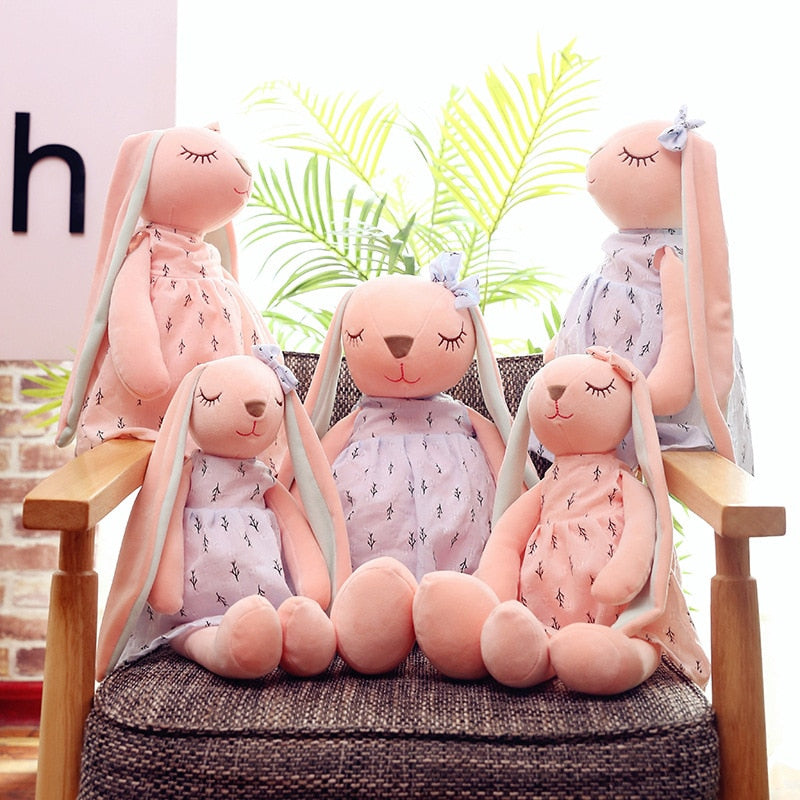 Coelho brinquedos de pelúcia recheado longo orelhudo coelho macio pelúcia decoração