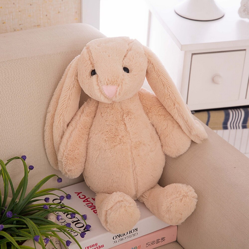 Coelho brinquedos de pelúcia recheado longo orelhudo coelho macio pelúcia decoração