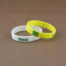 Carregar imagem no visualizador da galeria, Pulseira de Silicone com Bandeira Do Brasil
