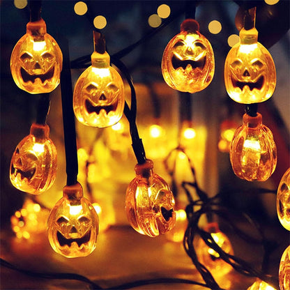 Luzes de corda led para decoração de halloween abóbora aranha morcegos