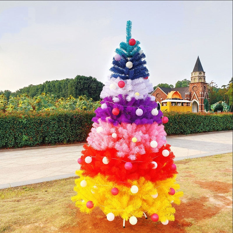 Árvore De Natal colorido Com Neve Modelo Luxo 1.5m 380 Galhos