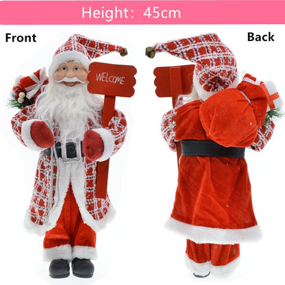 Papai Noel Boneco 45cm Ski Saco Presentes Decoração Natalina Enfeite Natal