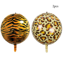 Carregar imagem no visualizador da galeria, Selva Safári tema folha balão 4D animal print balão tigre girafa decoração
